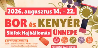 Bor és Kenyér Ünnepe Siófokon 2026. augusztus 14-22. között