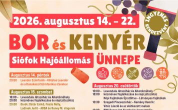 Bor és Kenyér Ünnepe Siófokon 2026. augusztus 14-22. között